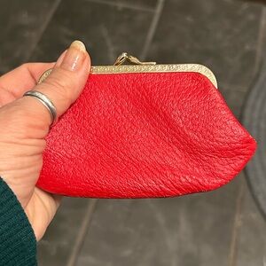 Vintage red leatherette coin purse